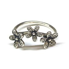 Genuine Pandora Silver S925 ALE Daisy Flower Ring with Inset Cubic Zirconia, used for sale  MARKET DRAYTON