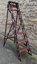 Used, VINTAGE 6 TREAD ECLIPSE LATTICE LIBRARY STEPLADDER - SHELLAC SEALED & WAXED for sale  Shipping to South Africa