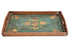 OLD VINTAGE HANDMADE FLORAL PAINTED  WOODEN DRINK SERVING TRAY /TEA SERVING TRAY for sale  Shipping to South Africa
