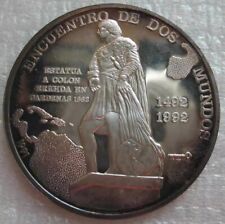 Moneda de plata 1991 de 10 pesos a prueba serie iberoamericana estatua de Colón, usado segunda mano  Embacar hacia Argentina