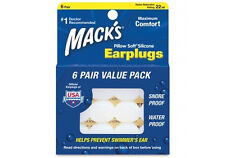 Macks Pillow Soft Silicone Earplugs x 6 Pairs for sale  Shipping to South Africa