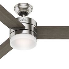 Hunter Fan 54 in Modern Brushed Nickel Finish Indoor Ceiling Fan with Light Kit, used for sale  Carol Stream