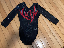 GK ELITE Gymnastics LEOTARD Competition RHINESTONE BLING 3/4 Sleeves for sale  Shipping to South Africa