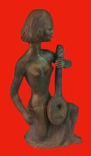 Escultura de cerámica artística de colección 1972 de mediados de siglo de mediados de siglo con mandolina firmada segunda mano  Embacar hacia Argentina