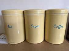 tea coffee sugar canisters yellow for sale  SANDOWN