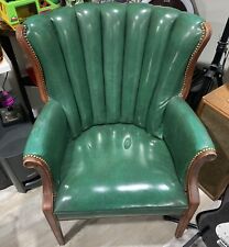 Vintage Queen Anne Chair Green tweedehands  verschepen naar Netherlands