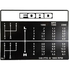 Used, Fits Ford 4000 4600 8 SPEED TRANSMISSION SHIFT PATTERN DECAL C5NN7B292FN for sale  Shipping to South Africa