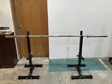 Rack Sturdy Steel Squat Barbell 550lbs. 40-60in for sale  Linwood