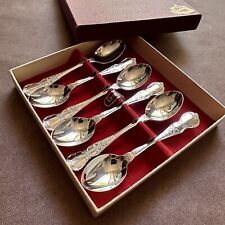 BOXED SET OF 6 VINTAGE RODD CAMILLE EPNS SILVER PLATE CUTLERY CAKE TEASPOONS for sale  Shipping to South Africa