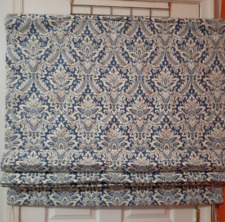 Blindster Blue & White Cotton Roman Shades Corded Lined-3 Available for sale  Shipping to South Africa