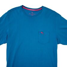 Camiseta para hombre Tommy Bahama mediana azul rojo marlin logotipo con bolsillo RELAX segunda mano  Embacar hacia Argentina