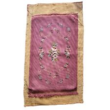 Cubierta de banco de piano tapiz rosa de principios del siglo XX base floral 20x35" exterior segunda mano  Embacar hacia Argentina