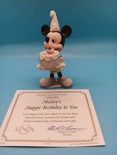 Estatueta de porcelana LENOX Disney Mickey Mouse com cobertura de bolo de aniversário strass comprar usado  Enviando para Brazil
