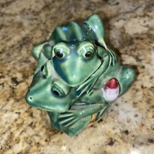 Vintage Single Flower Frog Frogs Hugging So Sweet MCM for sale  Shipping to South Africa