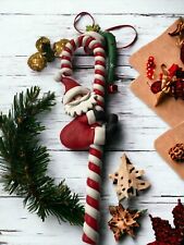 Decoración colgante de bastón de caramelo hecha a mano para Santa - B255-10-Navidad segunda mano  Embacar hacia Argentina