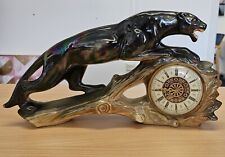 Vintage Jema Holland #460 Large Black Panther Mantle Clock - for sale  Shipping to South Africa