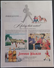 1949 Johnnie Walker Black Label Whiskey Vintage Print Ad Cowboy Horse Top Hat for sale  Shipping to South Africa