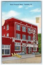 Vandalia Illinois Postcard Eakin Fireproof Hotel Building Exterior c1940 Antique for sale  Shipping to South Africa