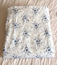 Lençol plano duplo completo Ralph Lauren azul branco floral margarida Ditsy floral algodão comprar usado  Enviando para Brazil