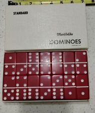 Vintage PUREMCO #616 Standard Size Marblelike DOMINOES 2" X 1" X .25" Red for sale  Shipping to South Africa