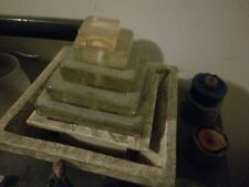 Tampo de mesa anos 90 granito/mármore queda d'água com pirâmide de vidro iluminado em camadas, usado comprar usado  Enviando para Brazil