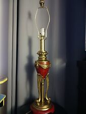 Lámpara de mesa trípode ateniense estilo imperio hecha en oro dorado y borgoña segunda mano  Embacar hacia Argentina