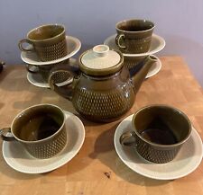 Stavangerflint Pottery Norway Teapot and 6 cups and suacers for sale  Shipping to South Africa