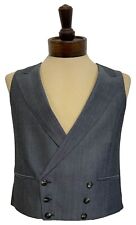 Grey Double Breasted Waistcoat Vest Wedding Formal Suit Royal Ascot Morning Mens for sale  Shipping to South Africa