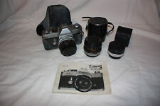 Canon TLb camera & Vivitar auto tele converter w/ case & 50mm lens w/ case for sale  Shipping to South Africa
