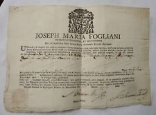 Antico documento 1774 usato  Italia