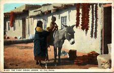 First Riding Lession Indians Hopi Arizona AZ Mesas Mother WB Postcard UNP WOB segunda mano  Embacar hacia Mexico