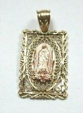 Pingente charme filigrana exclusivo ouro 14K 2 cores Lady of Guadalupe, Mary emoldurado, usado comprar usado  Enviando para Brazil