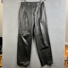 Calça de couro vintage masculina 36 preta motociclista Sea Dreams 33” costura interna anos 70 genuína, usado comprar usado  Enviando para Brazil