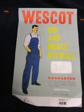 Vintage wescot bib for sale  NORWICH