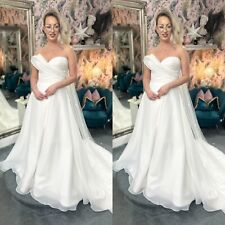 Sweetheart Wedding Dress Sleeveless Satin Simple Beach Sweep Train Bridal Gowns for sale  Shipping to South Africa