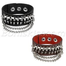 Pulseira masculina gótica punk rock couro largo corrente bala bracelete bracelete bracelete comprar usado  Enviando para Brazil