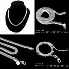 Collar de cadena de serpiente enchapado en plata enchapado en plata para hombres y mujeres 16-24 pulgadas personalidad segunda mano  Embacar hacia Argentina