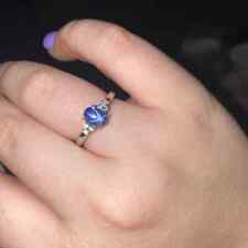 Anillo de zafiro estrella azul, anillo de plata esterlina 925, anillo de zafiro estrella de lindy segunda mano  Embacar hacia Mexico