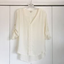ENGLISH ROSE Size Small Women’s Ivory Dressy Blouse ¾ Sleeve V-neck for sale  Shipping to South Africa