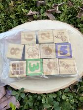 Playskool 2013 Hasbro Wooden Alphabet Blocks over 1.5” square 11 Total Used, used for sale  Shipping to South Africa