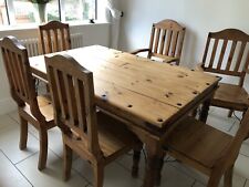 mexican pine dining table chairs for sale  LEICESTER