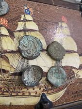 Lote de 4 Monedas Coloniales Maravedi Maravedi Maravedi Naufragio Pirata Años 1600 segunda mano  Embacar hacia Mexico