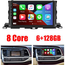 For Toyota Highlander 2014-19 6+128GB Android 13 Car Stereo Radio CarPlay GPS, used for sale  Shipping to South Africa