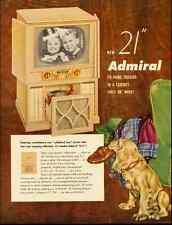 1952 anuncio vintage de ADMIRAL 21" TV cine en casa -110112, usado segunda mano  Embacar hacia Argentina