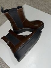 Novas Botas VAGABOND Tara Plataforma Wedge Chelsea Bootie 40 EUA 9 Couro Marrom comprar usado  Enviando para Brazil