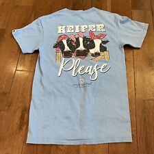 Used, Womens Simply Southern “Heifer Please” T Shirt Cows Blue Cotton Sz S for sale  Shipping to South Africa