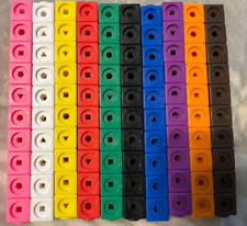 Set of 100 Teaching Unifix Cubes Counting Blocks Manipulatives,Didax,Math,Visual, used for sale  Shipping to South Africa