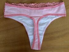 Calcinha fio dental listra rosa rica em algodão tamanho M & S 12 SEM VPL comprar usado  Enviando para Brazil