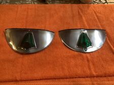 ORIGINAL Vintage Headlight VISORS with GREEN LENSES Car Truck MOTORCYCLE Auto for sale  Shipping to South Africa