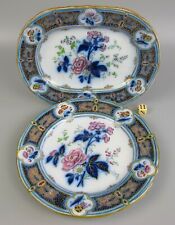 Antique Grosvenor Imari Platters Plates: Oval 10" & Round 9.25". Victorian VTG. for sale  Shipping to South Africa
